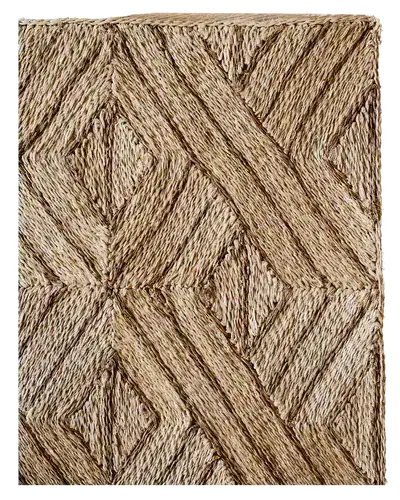 Custom Handwoven Knottsville Rug in Natural Beige and Brown Abaca Banana Plant Fibre