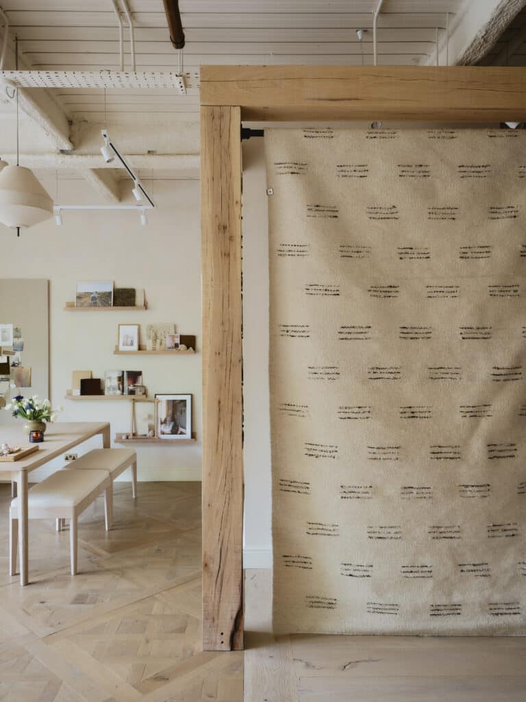 UK Studio with African Sahara Rug